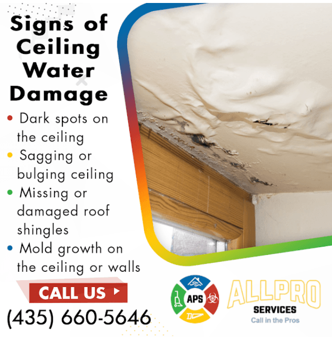 Sings of Ceiling Water Damage by Allpro Services