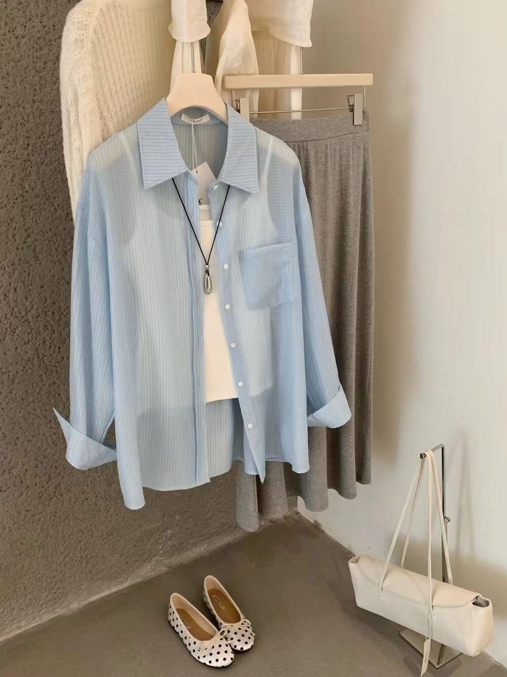 韓版 26S/S -#3320-休閒舒適襯衣三件套