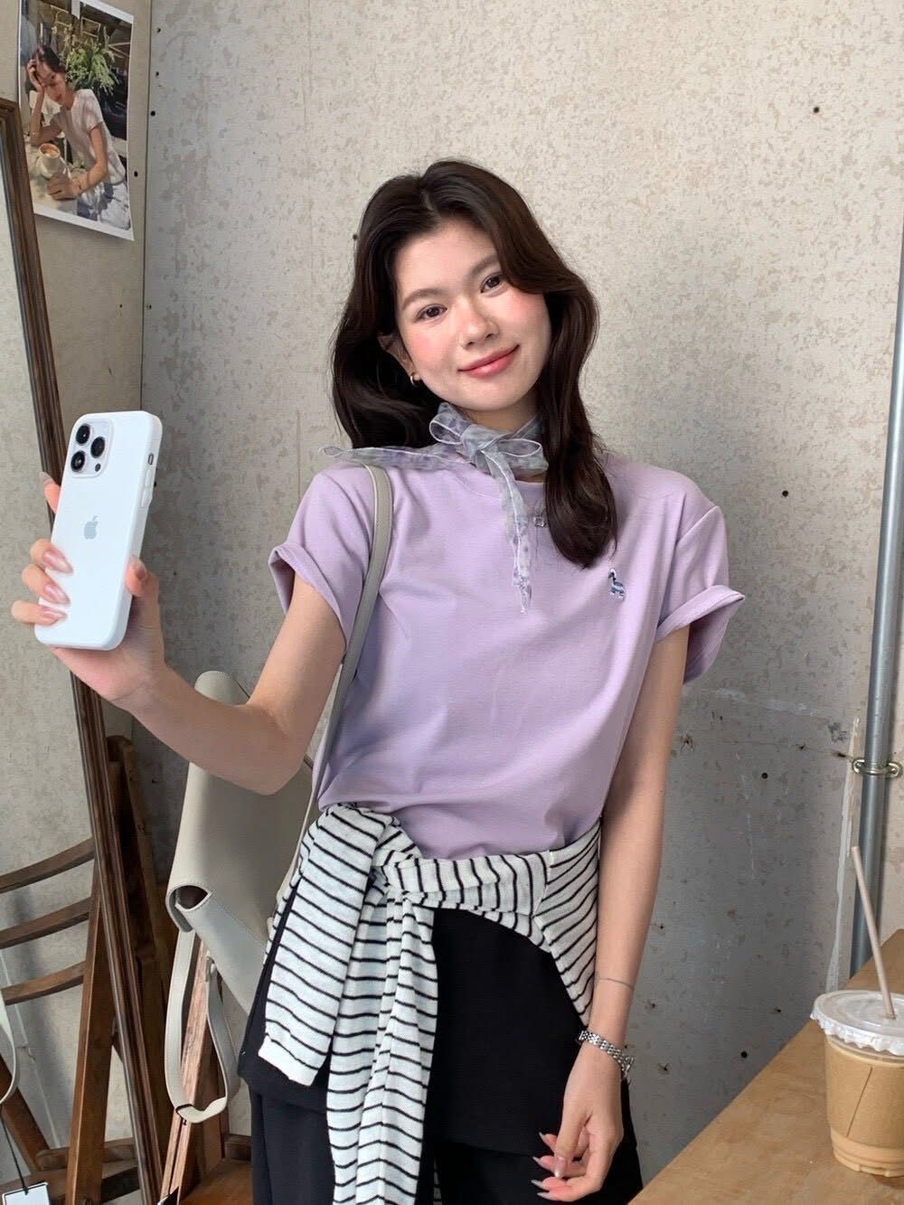 韓版 26S/S -#10168-爆款小馬刺繡棉tee