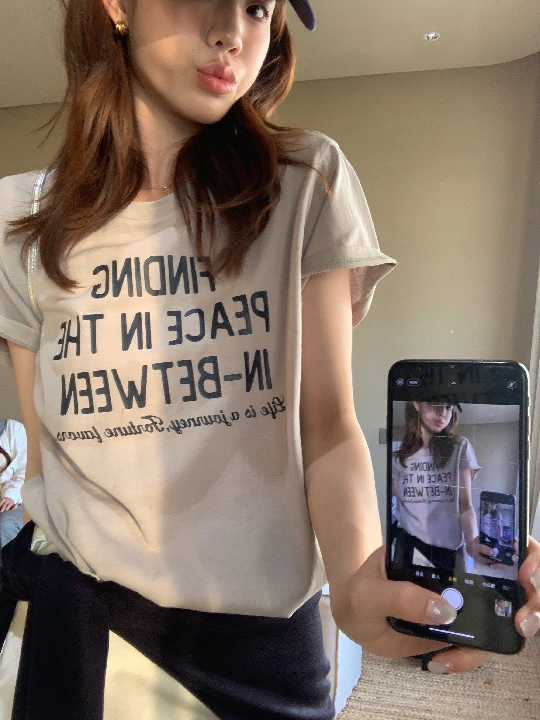 韓版 26S/S -#10163-英字薄款棉tee