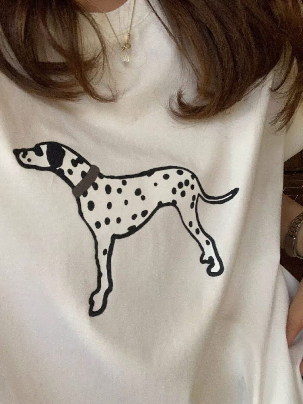 韓版 26S/S -#10233-斑點狗印圖棉tee