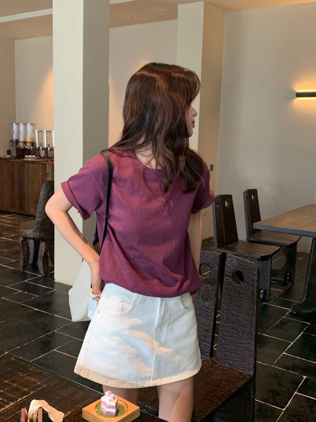 韓版 26S/S -#10098-淨色麻料tee