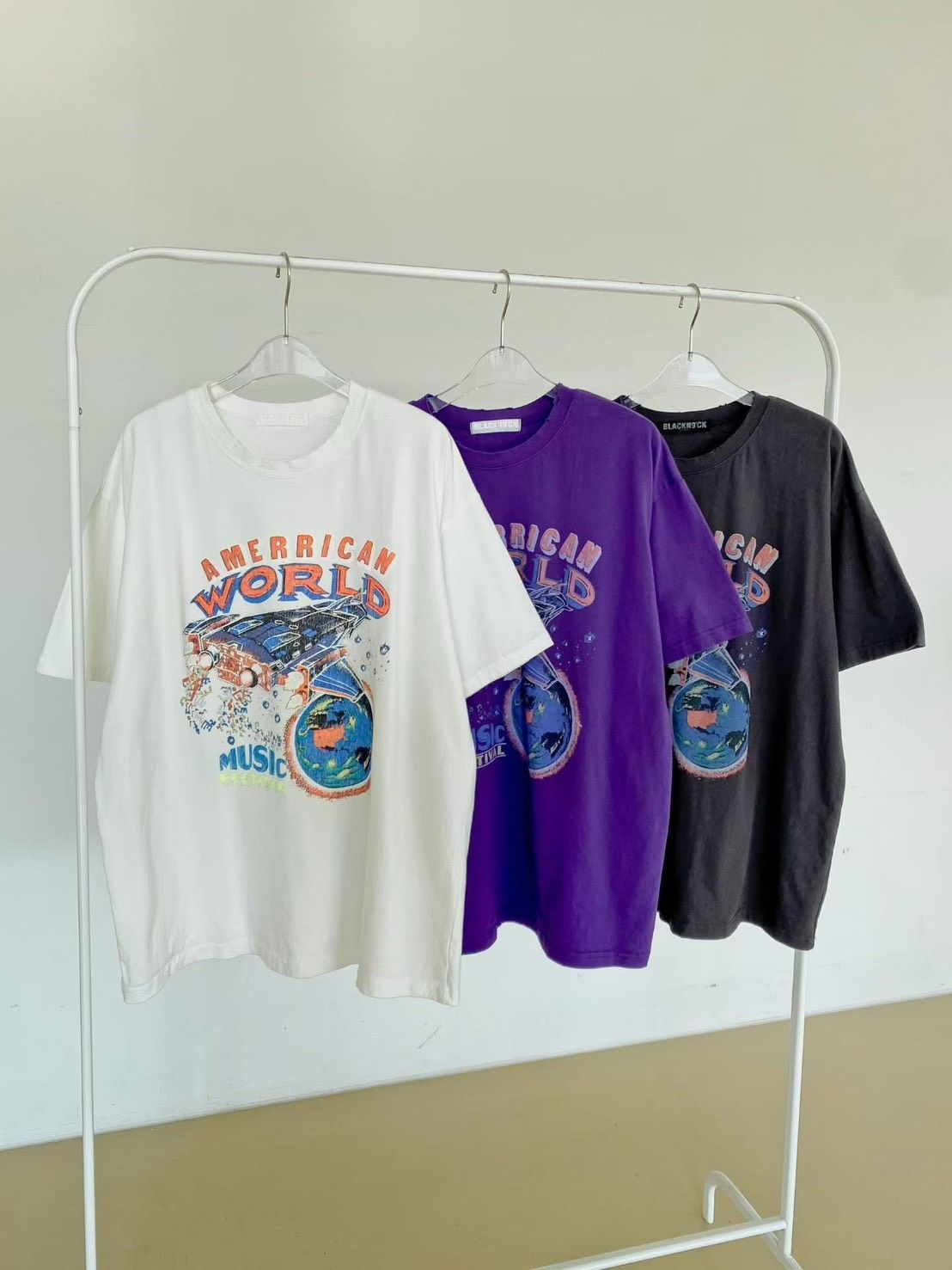 正韓 26S/S -#-太空印圖寬版大tee