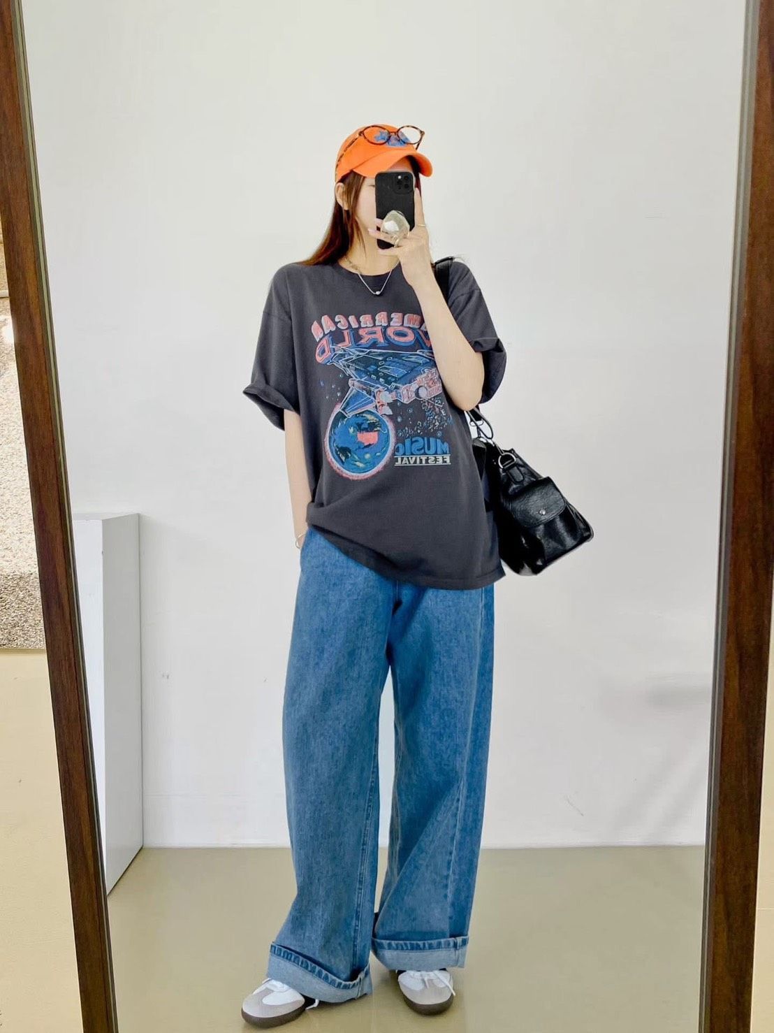 正韓 26S/S -#-太空印圖寬版大tee