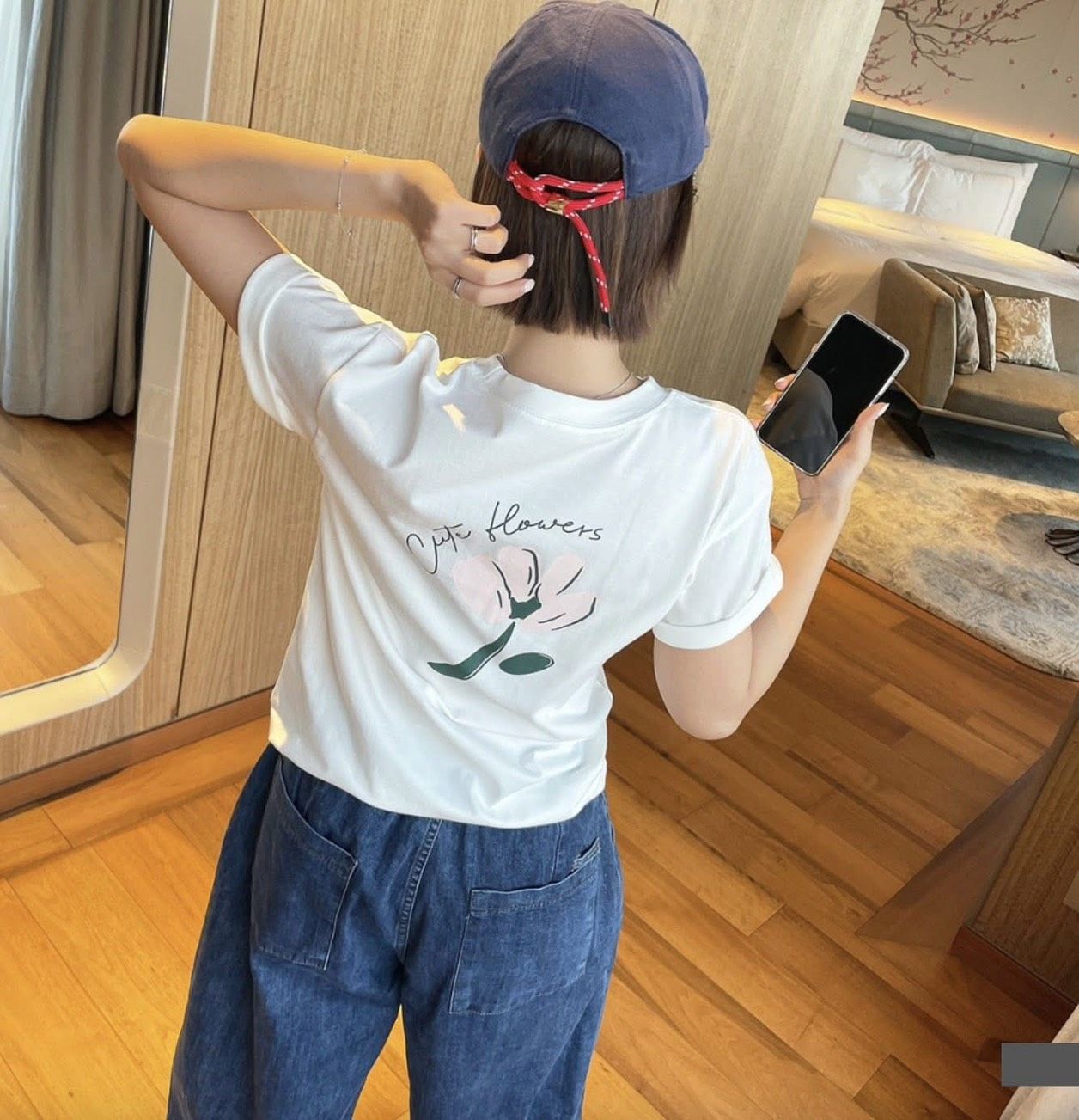 正韓 26S/S -#-鬱金香印圖莫代爾tee