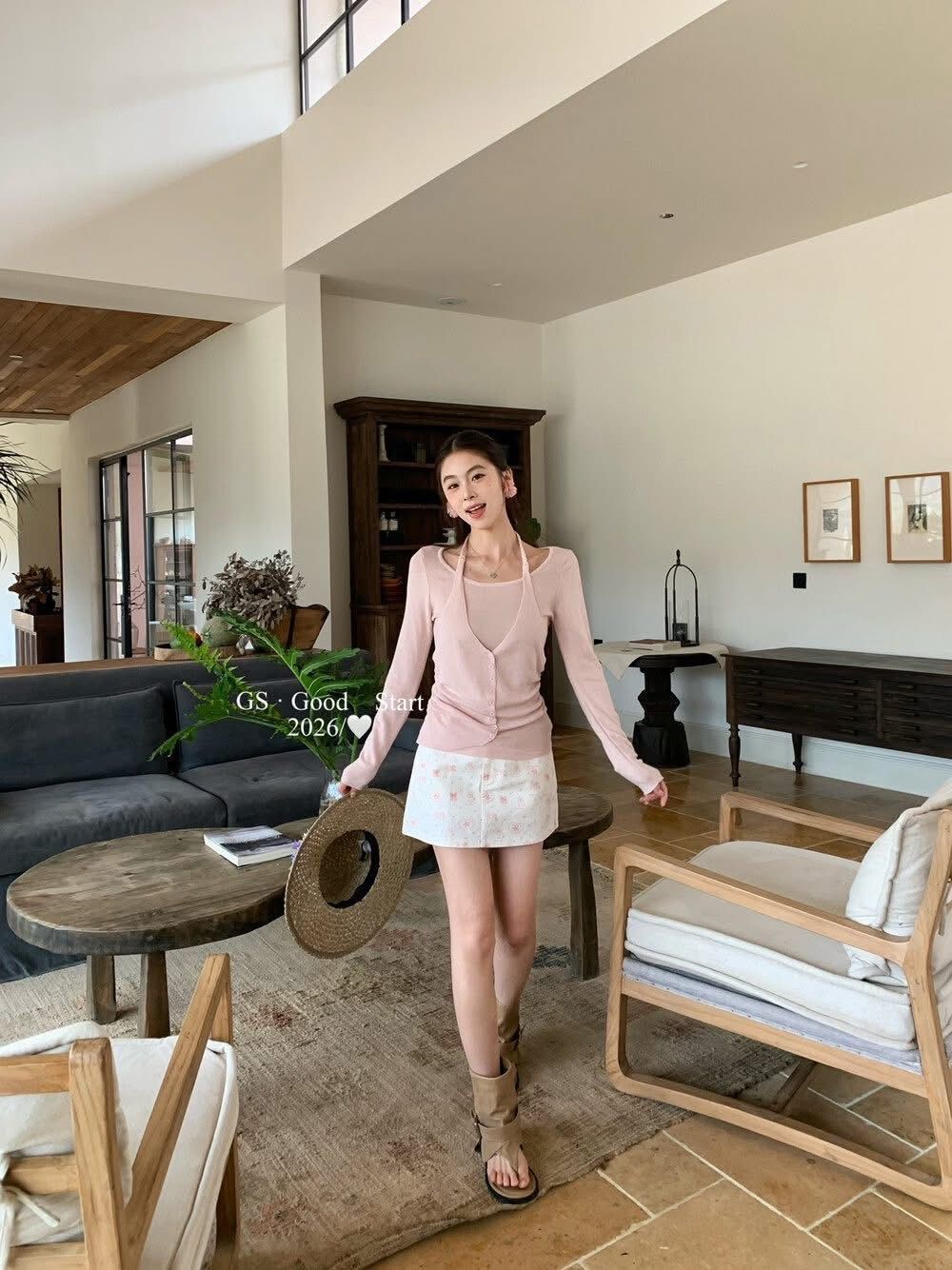 韓版 26S/S -#D0185X-邱比特甜美愛心印花短裙