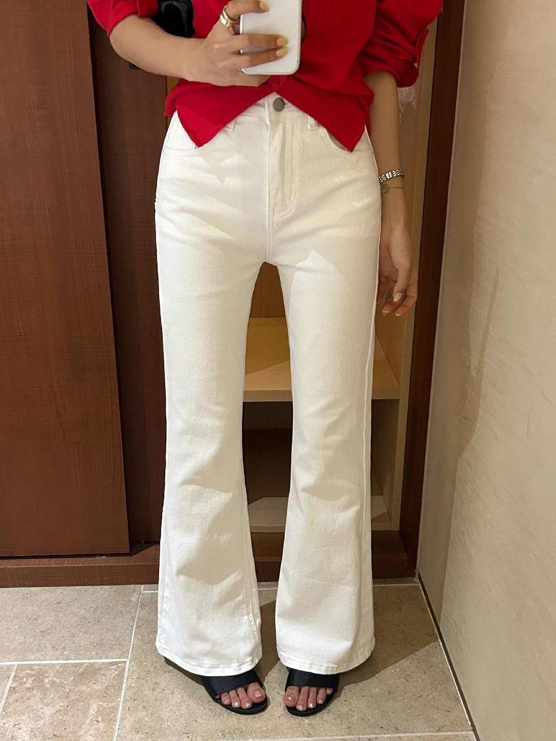 韓版 26S/S -#D2802-通勤高腰顯瘦休閒牛仔褲