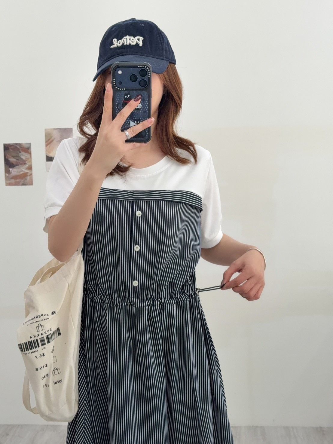 韓國??拼色洋裝