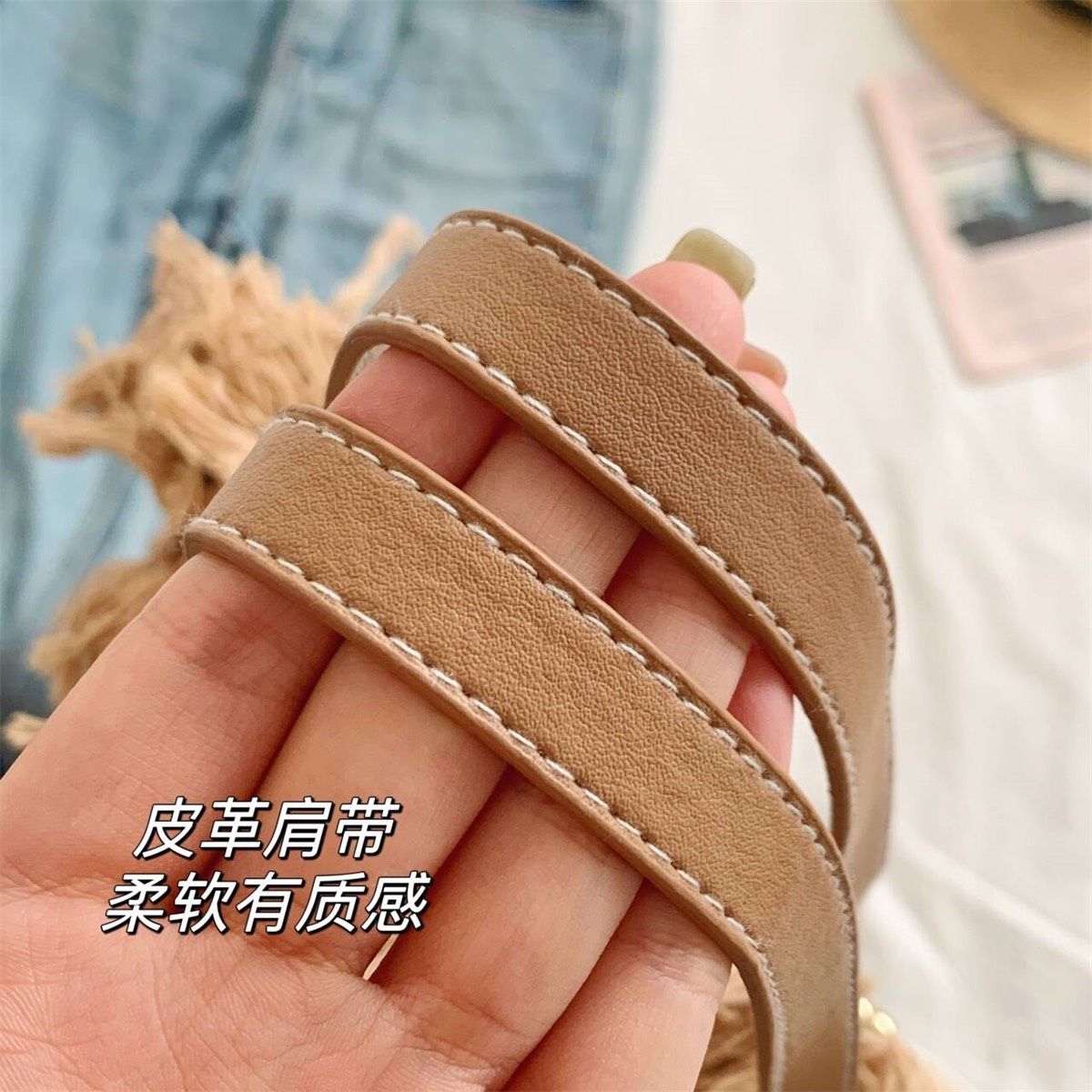 大容量慵懶感流蘇邊帆布包