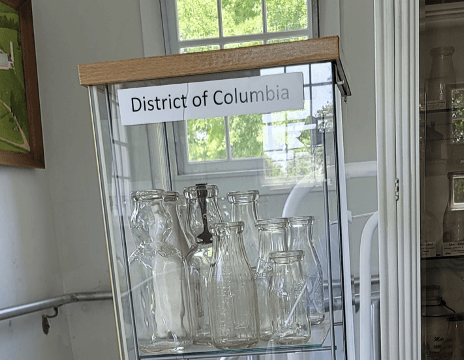 Milk bottle from District of Columbia on display