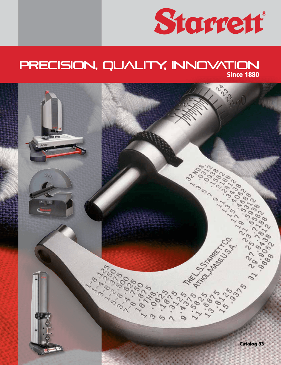 A brochure for starrett precision quality innovation