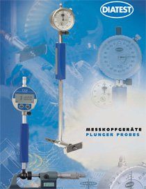 A diatest brochure shows a variety of measuring tools