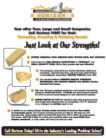 A flyer for horizon carbide tooling says just look at our strengths