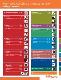 A table of contents for mitutoyo measuring machines
