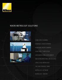 An advertisement for nikon metrology solutions shows a man using a computer