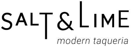 The logo for salt & lime modern taqueria is black and white.