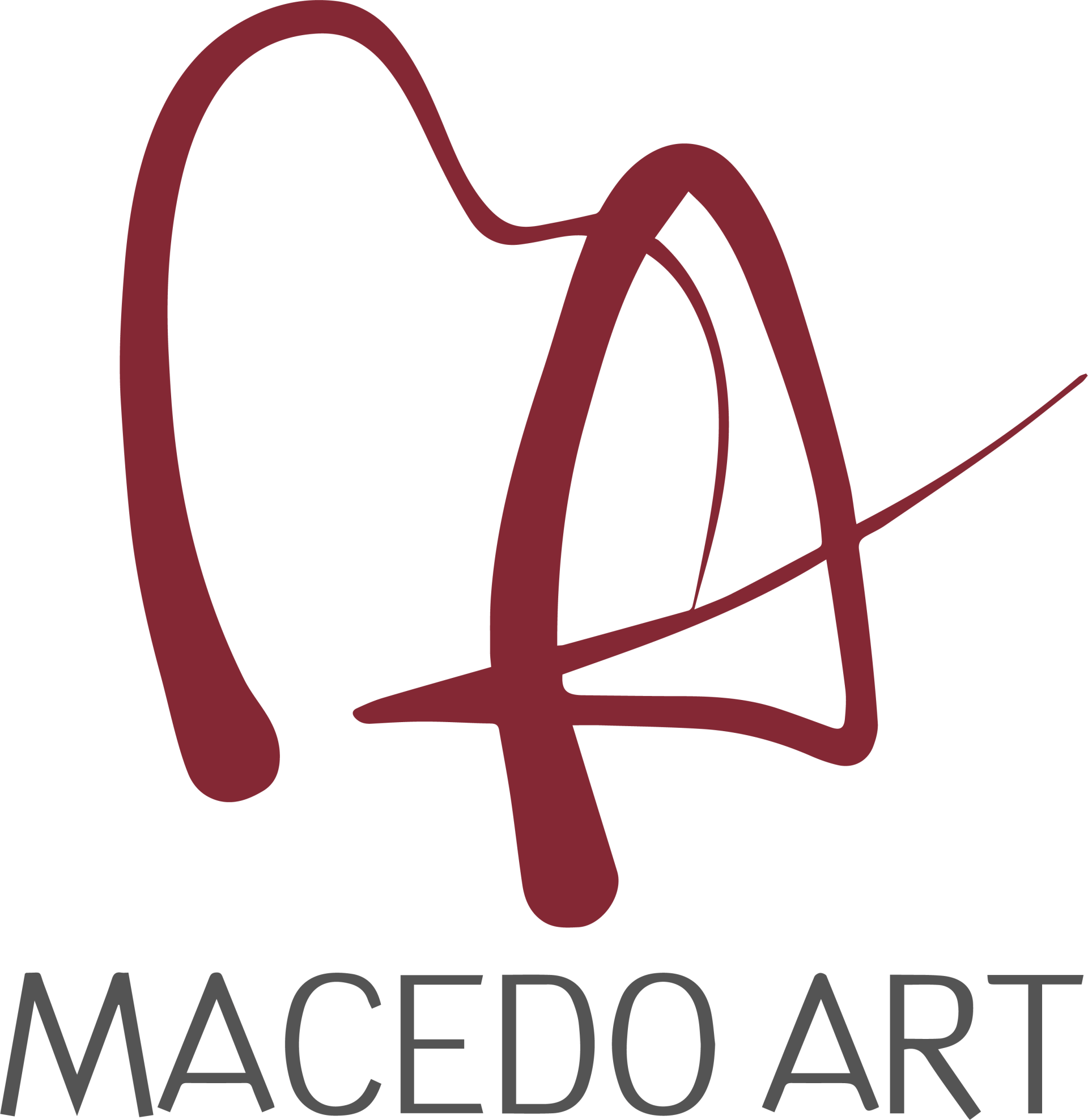 A Macedo Art logo with a red letter M and A