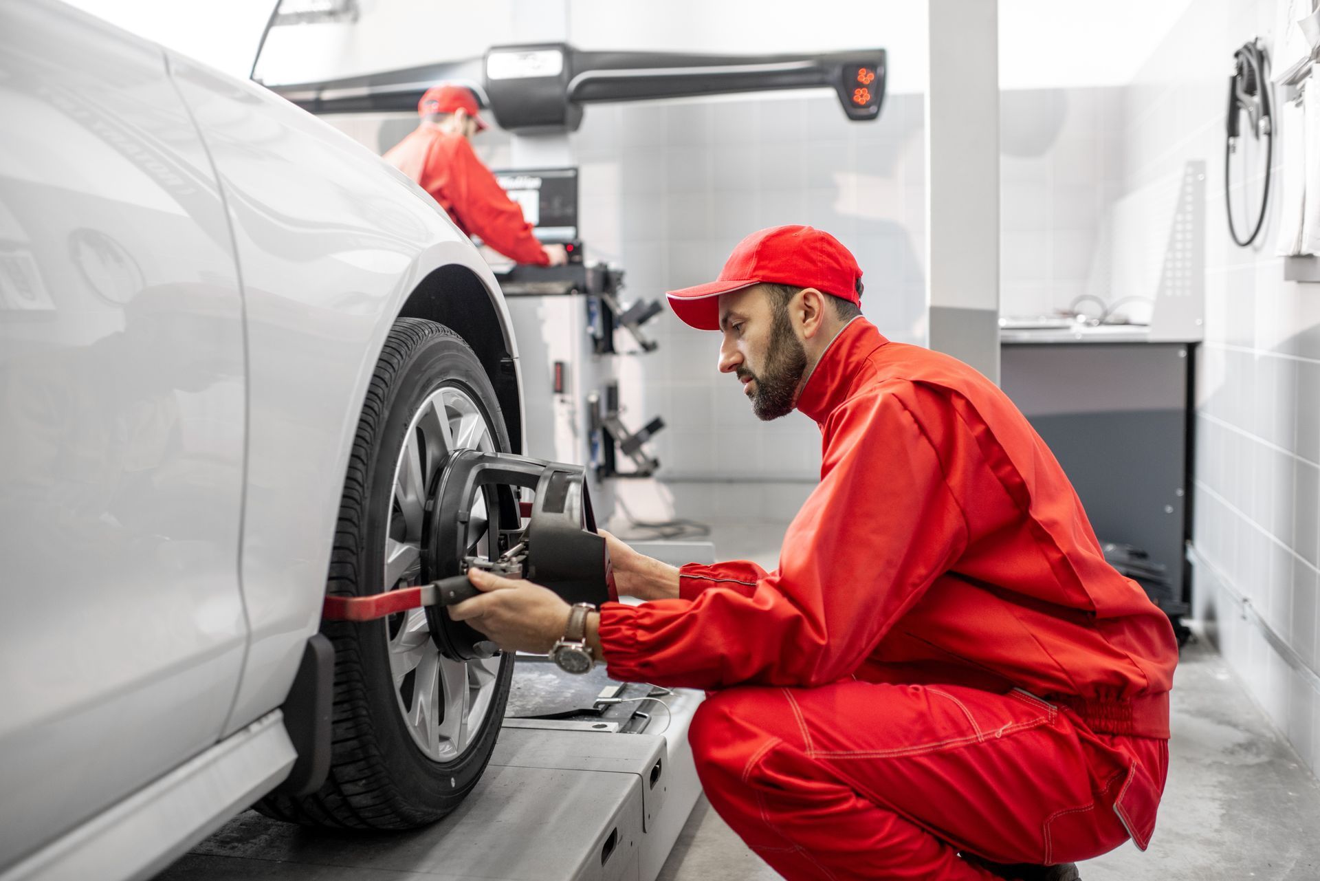 Mechanic Check the car Wheel