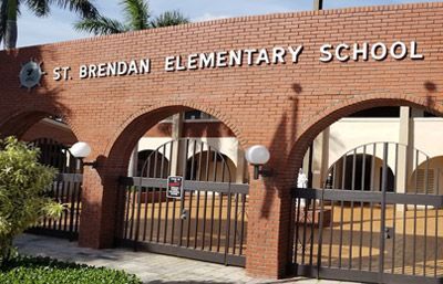 The entrance to the st. brendan elementary school
