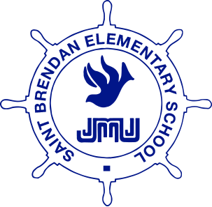 A logo for saint brendan elementary school