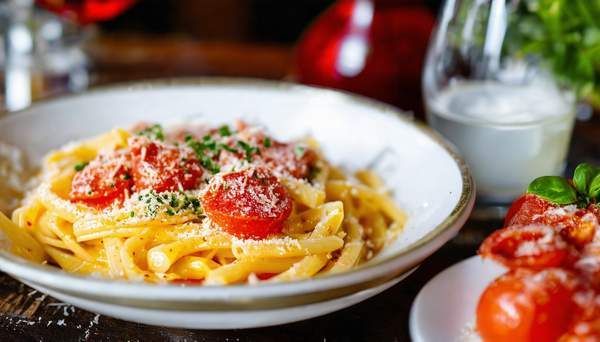 Antipasto, pasta e bibita