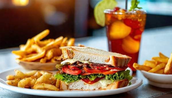 Panino, crocchette di pollo e bibita