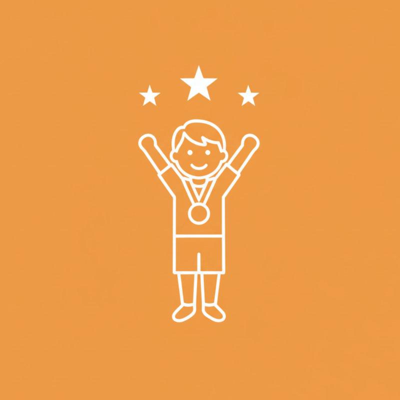 A white star on a red background.