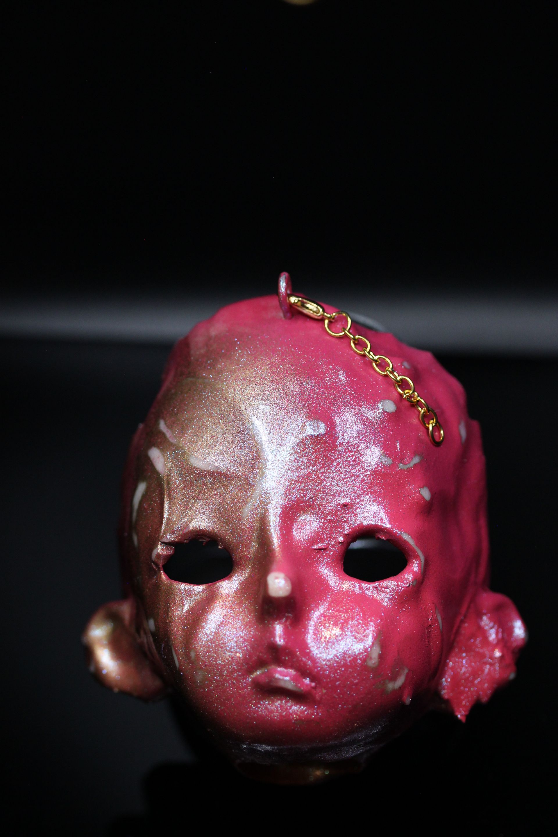 Melted Doll Head: Pink & Gold Luster