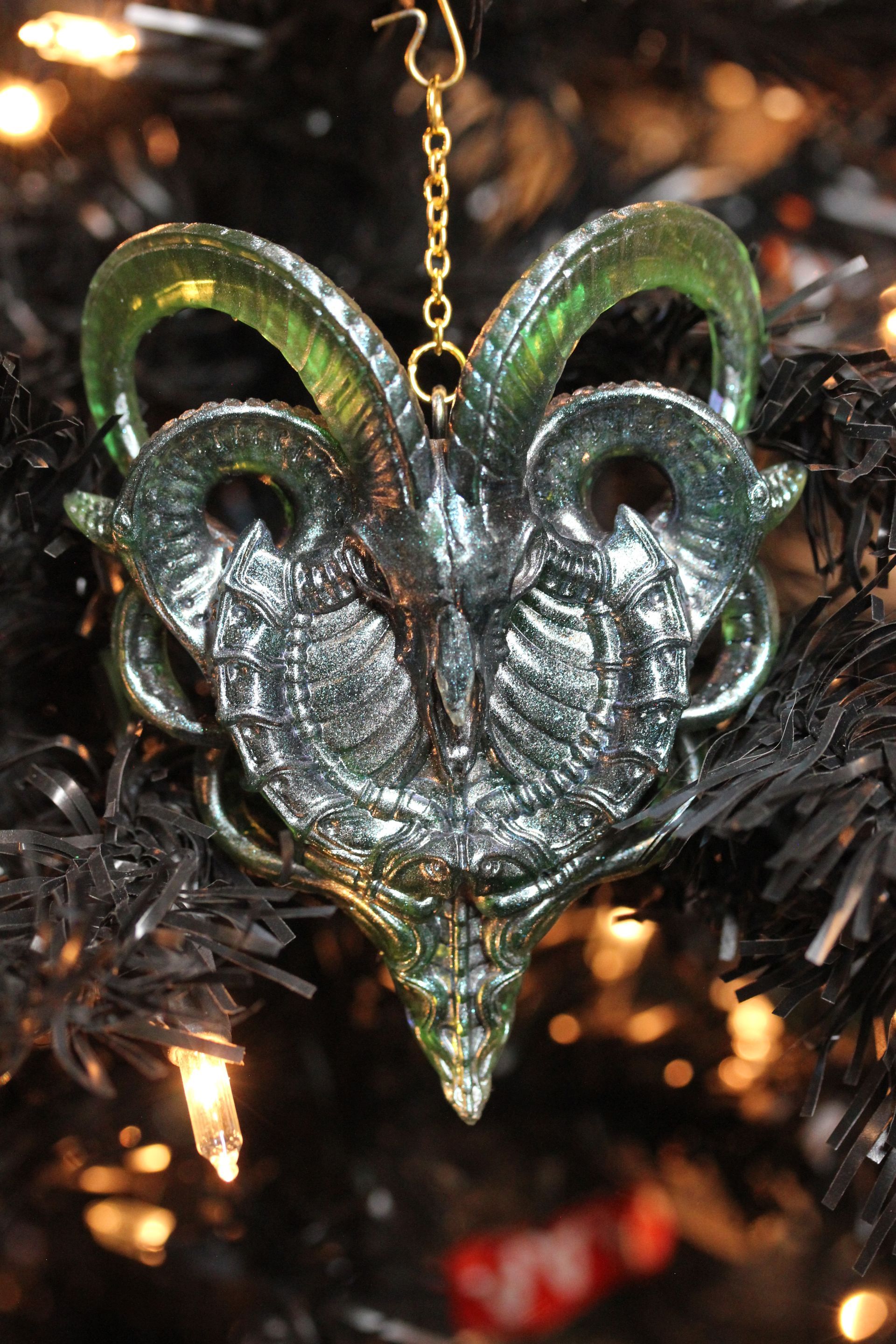 BioMechanical Goat:  Translucent Green Antique