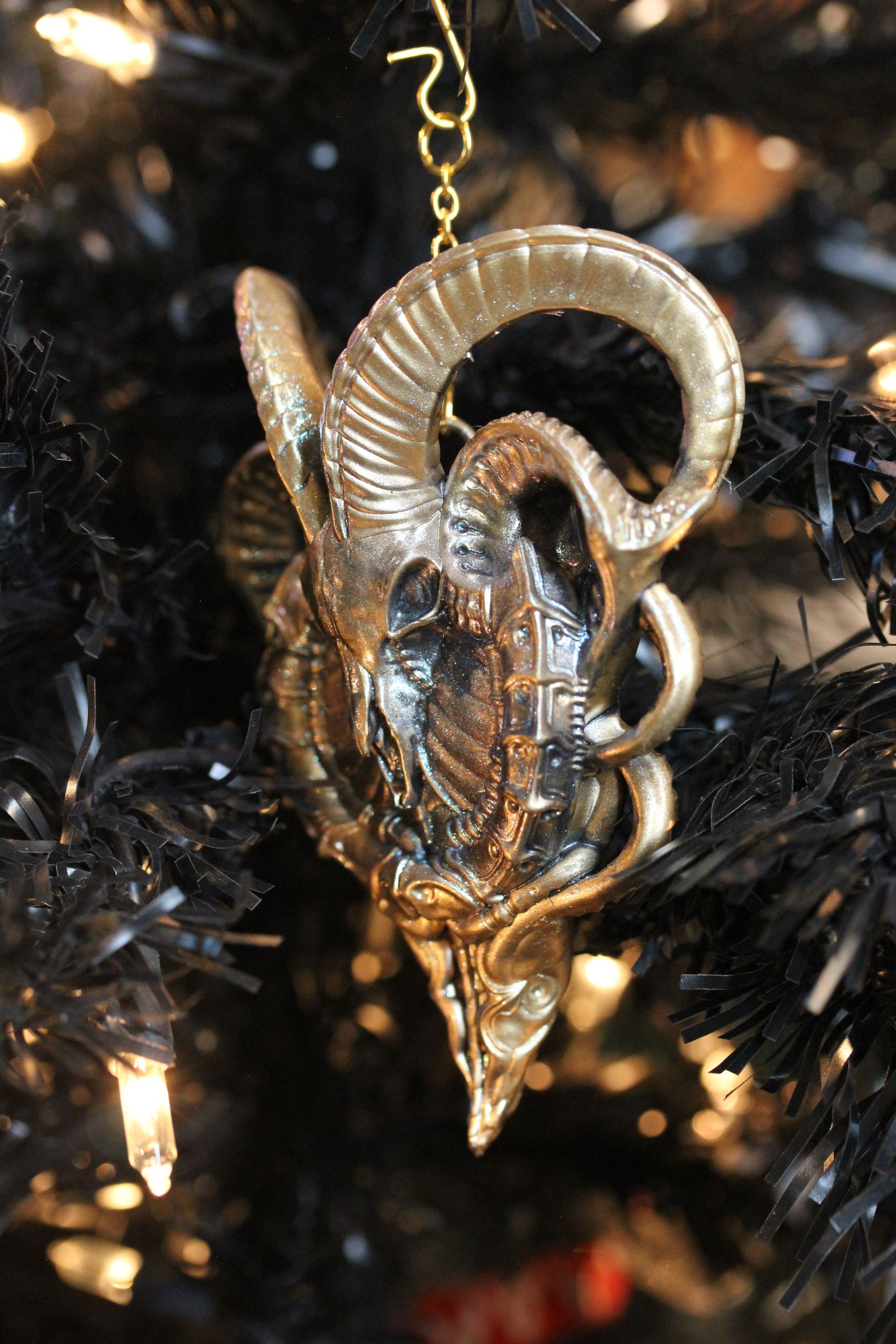 BioMechanical Goat:  Gold Antique Luster