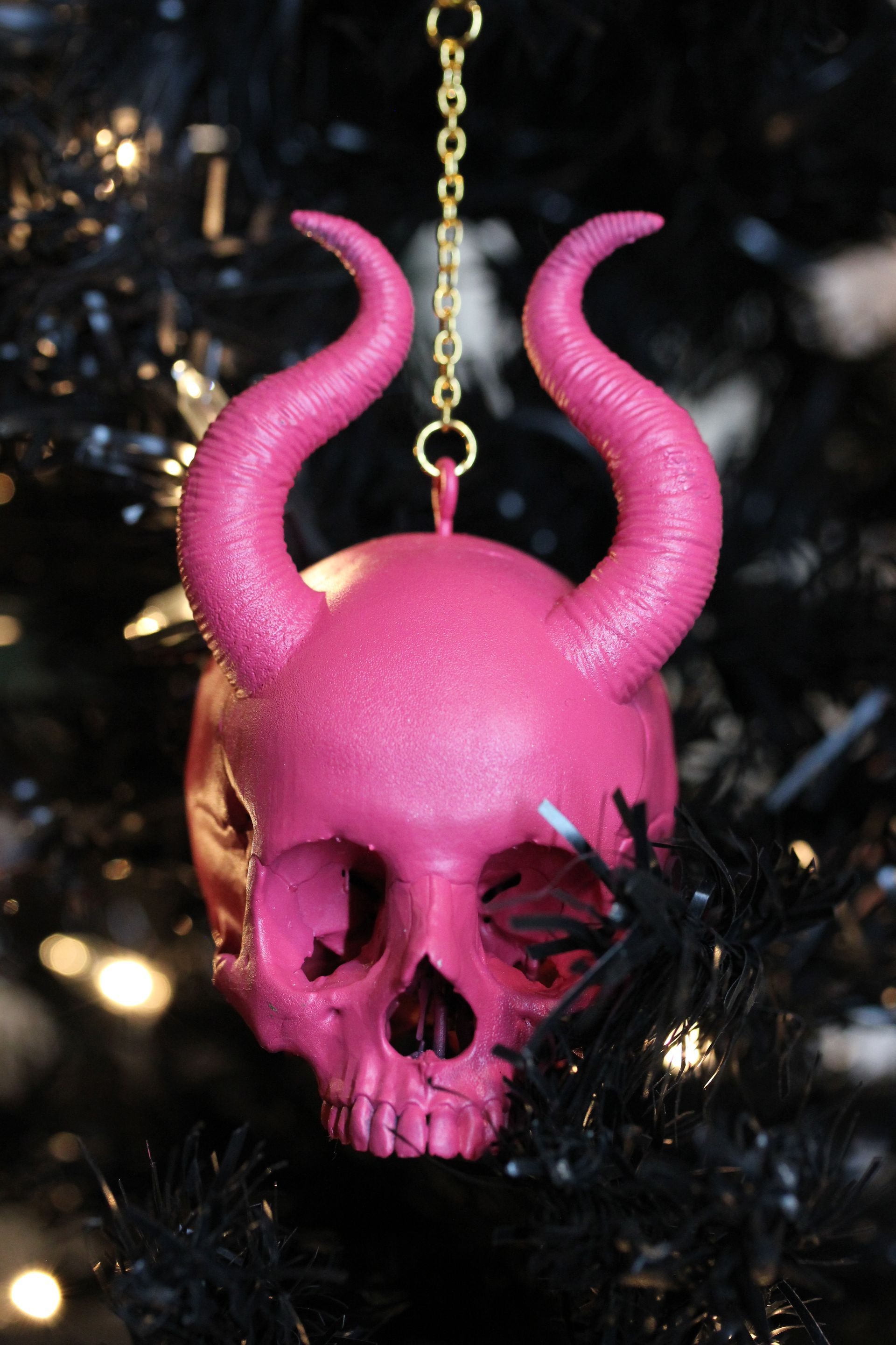 Baby Skull With Horns: Bubble Gum Pink