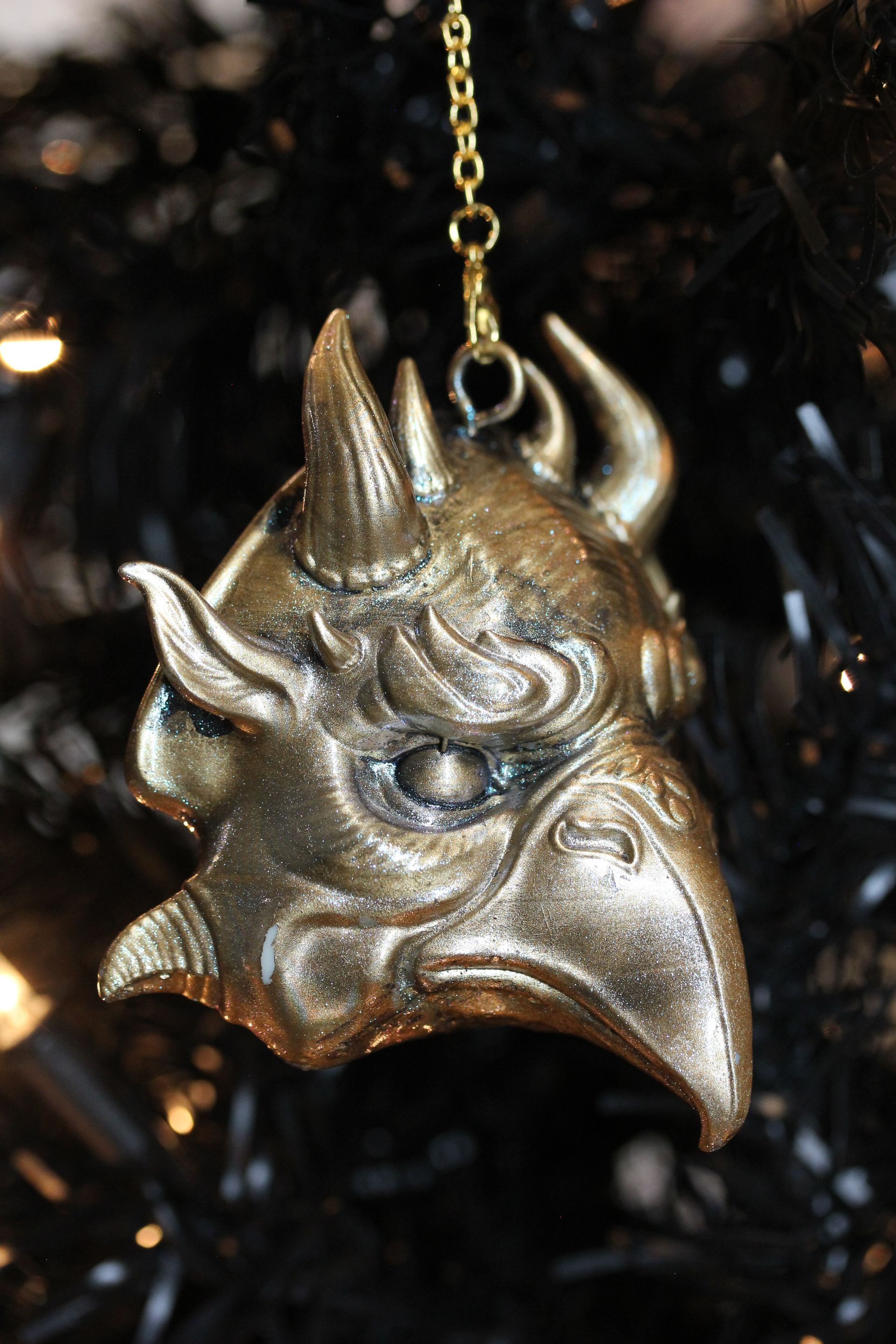 Demonic Beaked Bird:  Gold Antique