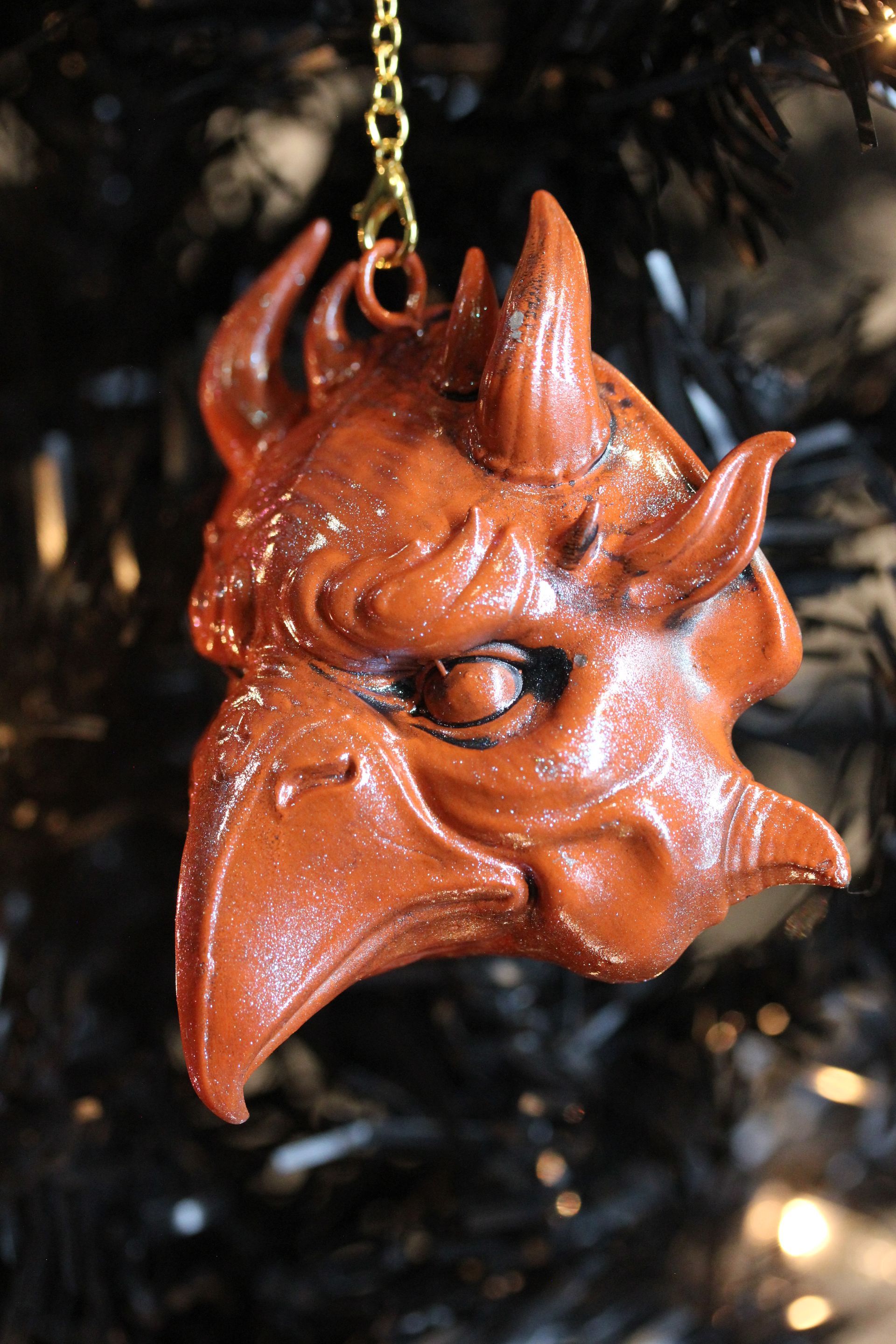 Demonic Beaked Bird:  Orange Antique