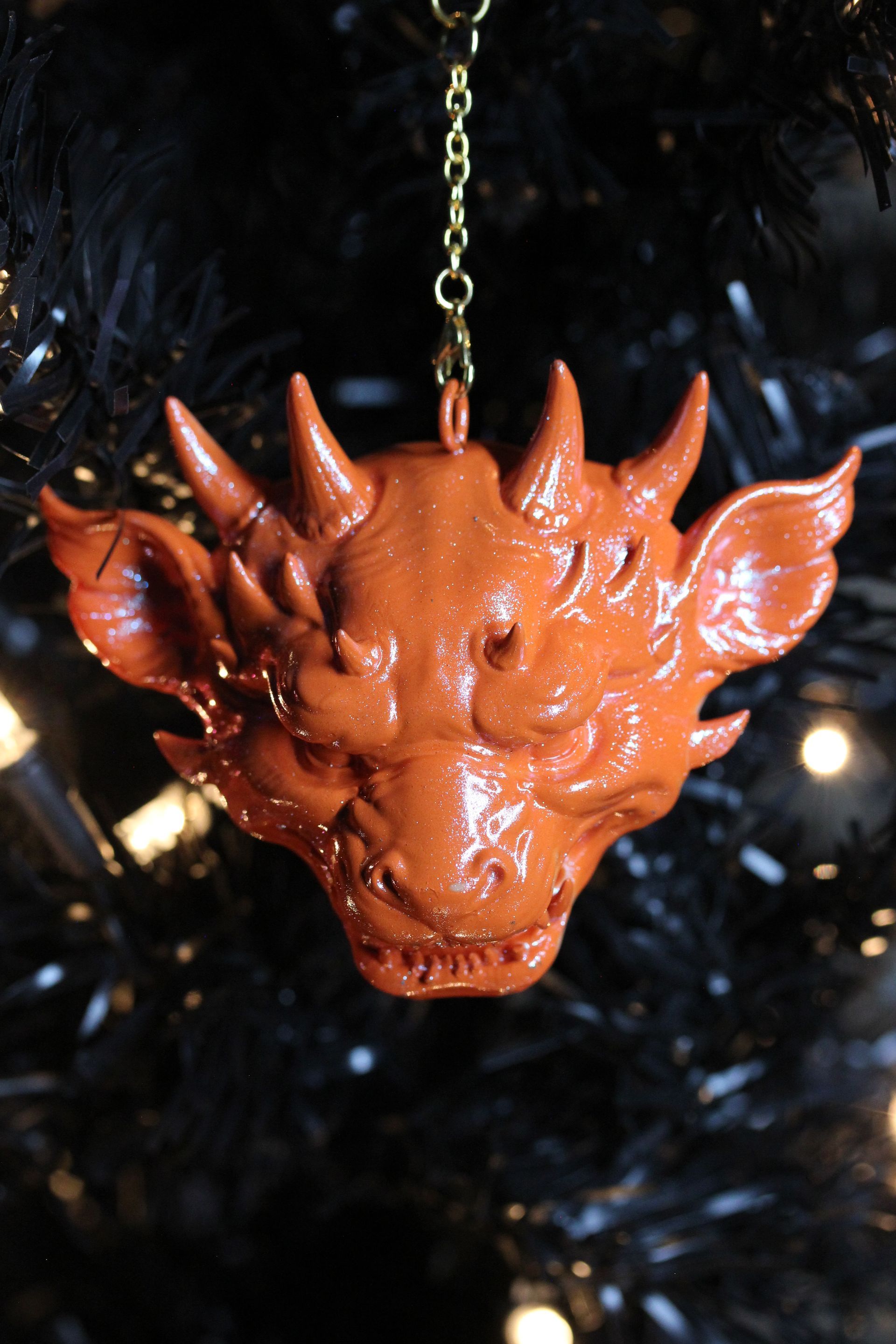 Ornate Dragon Head: Orange