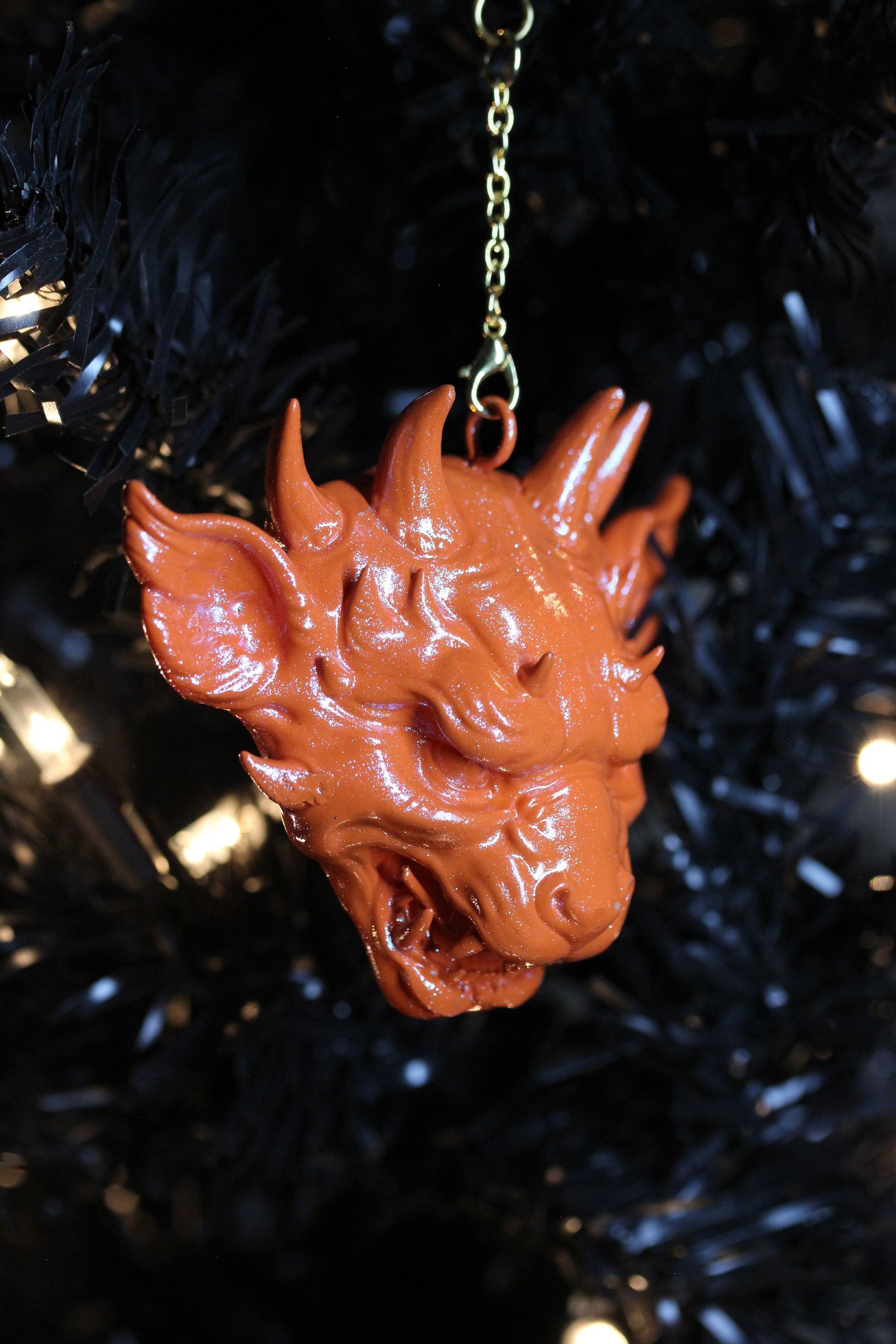 Ornate Dragon Head: Orange