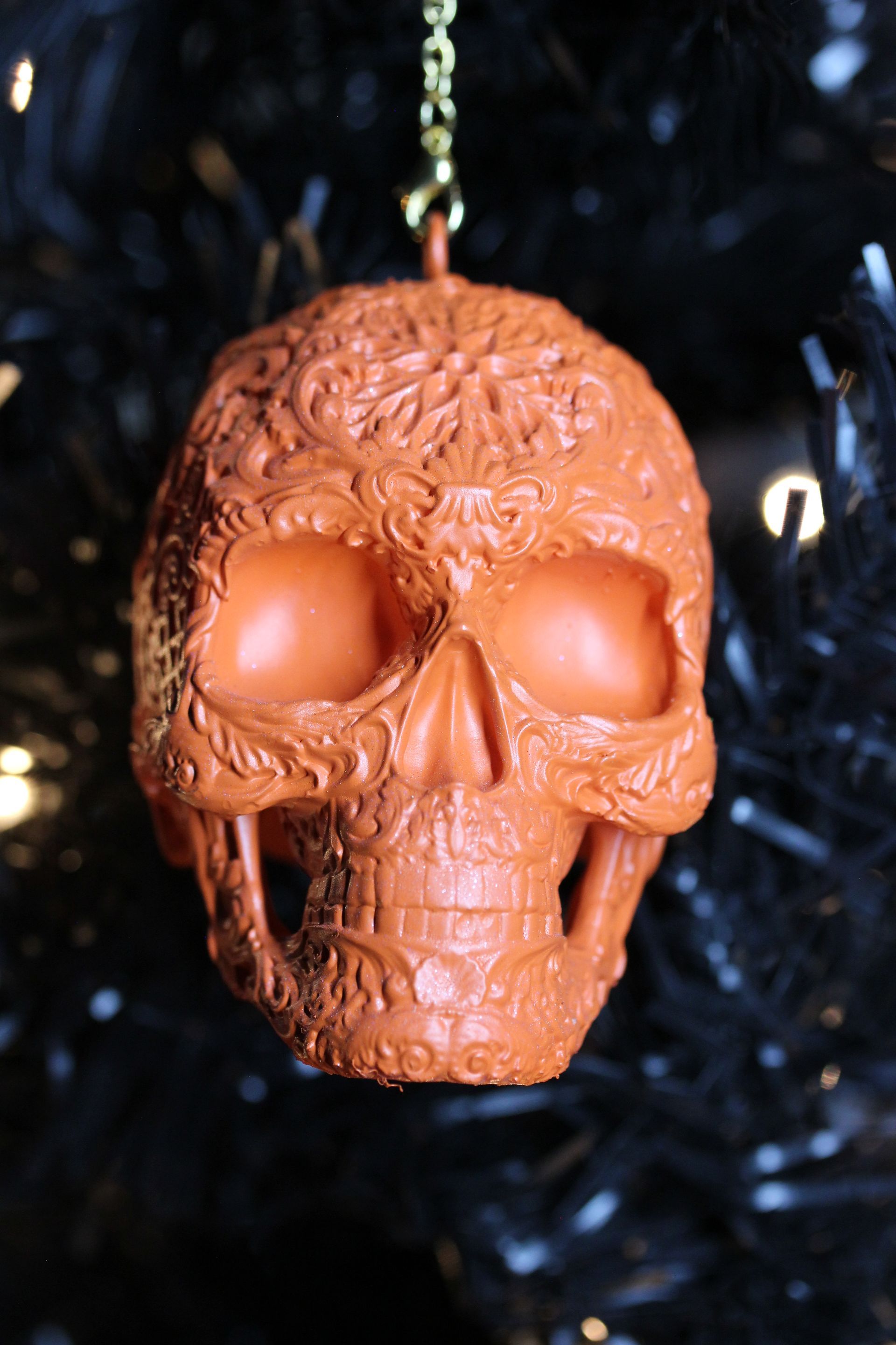 Ornate Sugar Skull: Orange