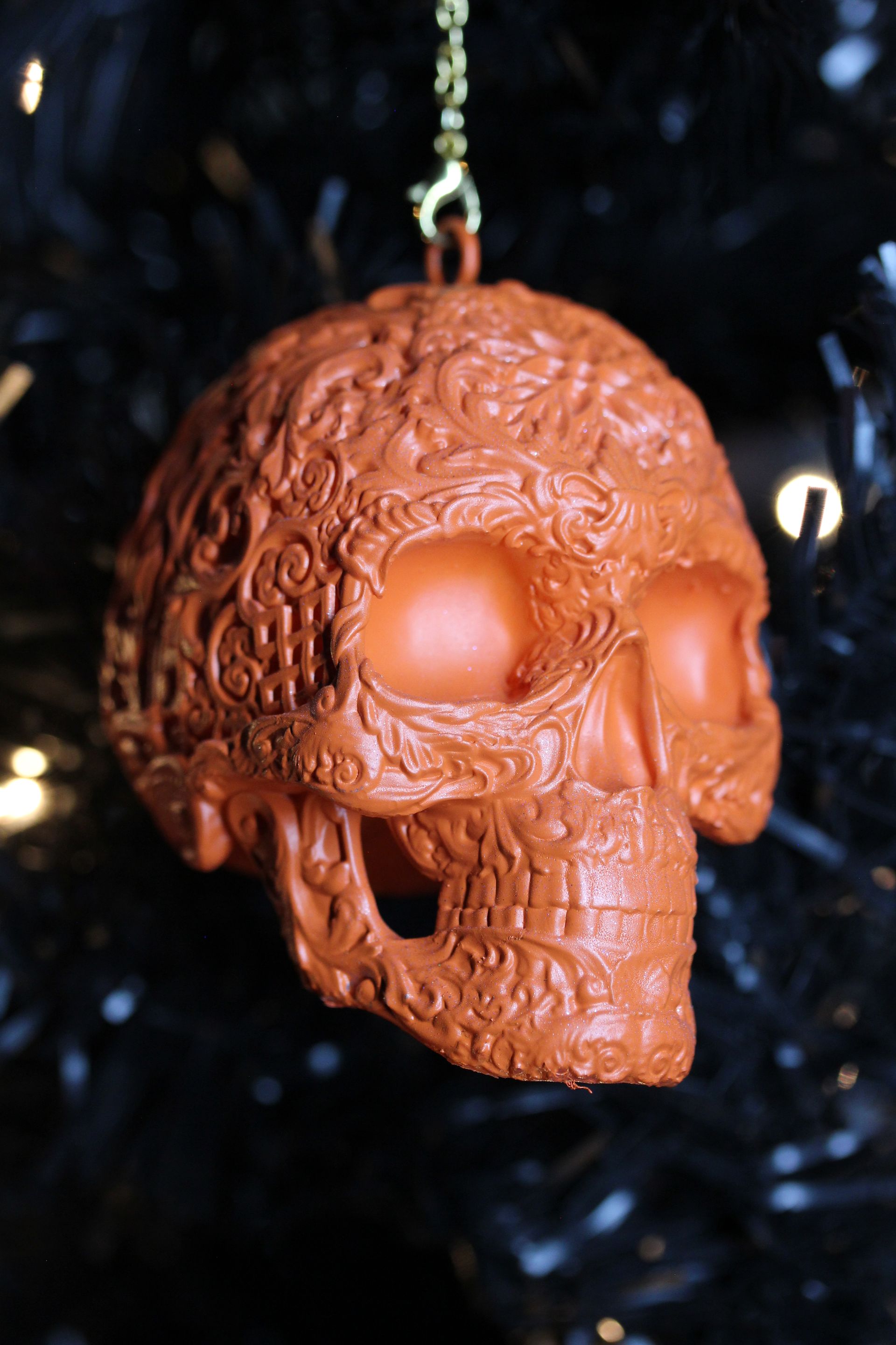 Ornate Sugar Skull: Orange