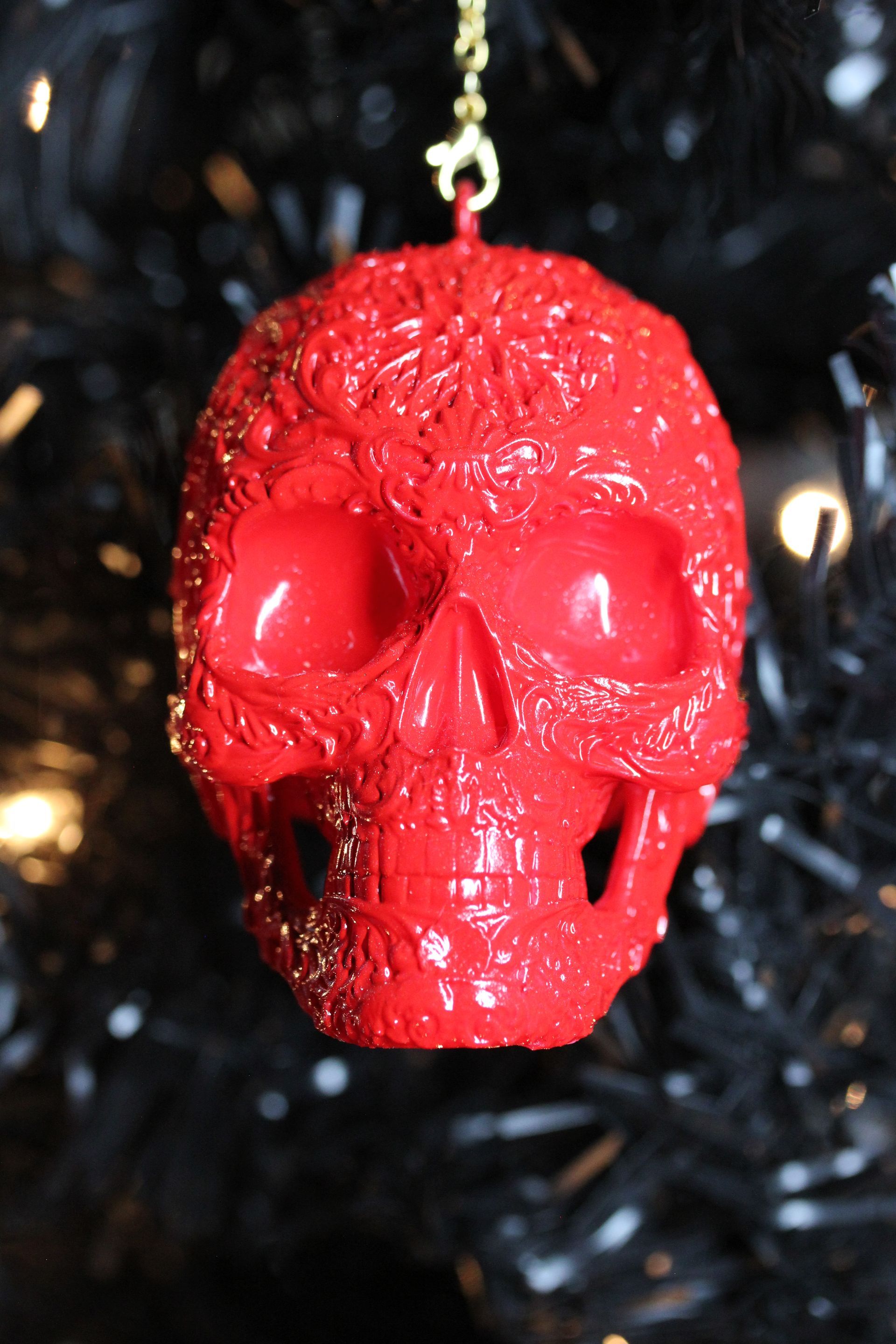 Ornate Sugar Skull: Red