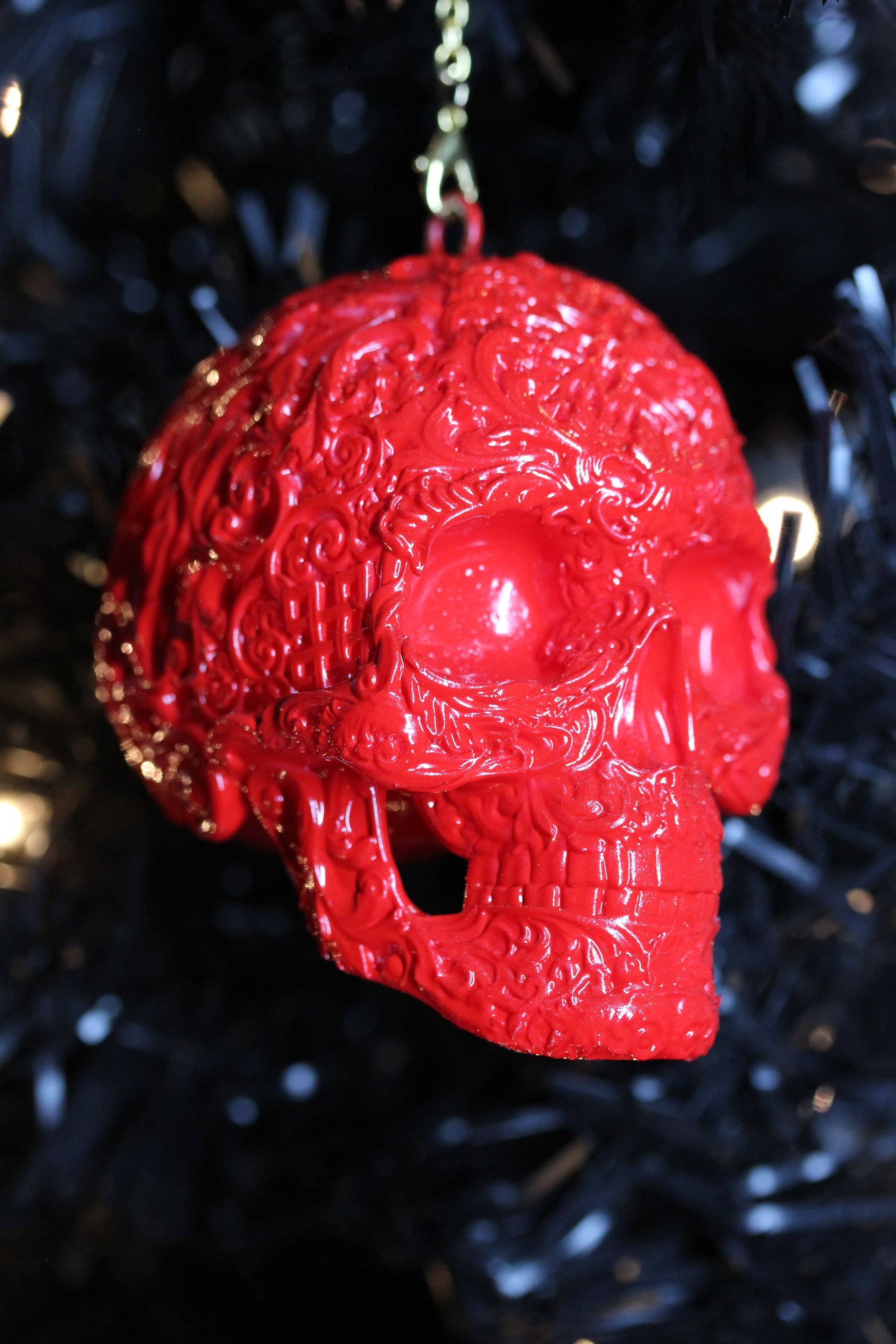 Ornate Sugar Skull: Red