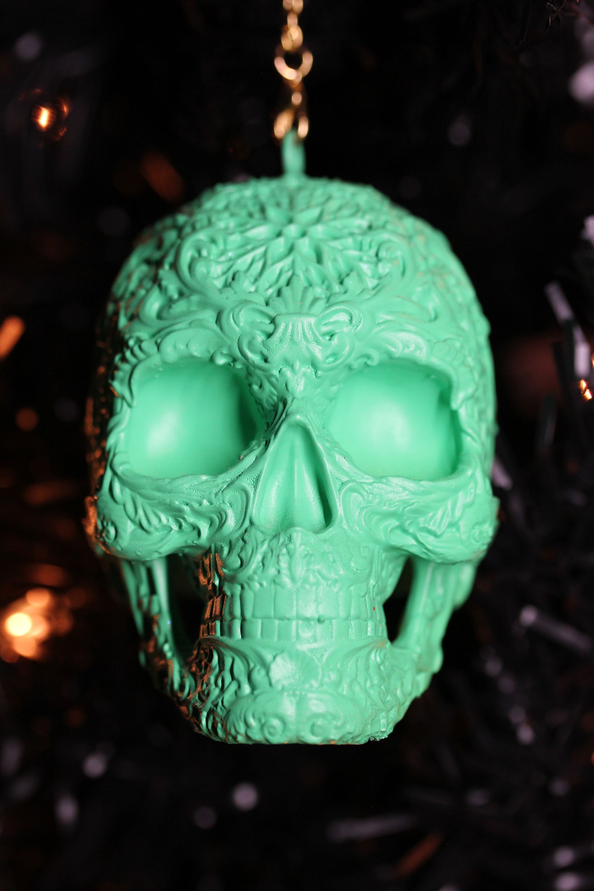 Ornate Sugar Skull: Mint Green