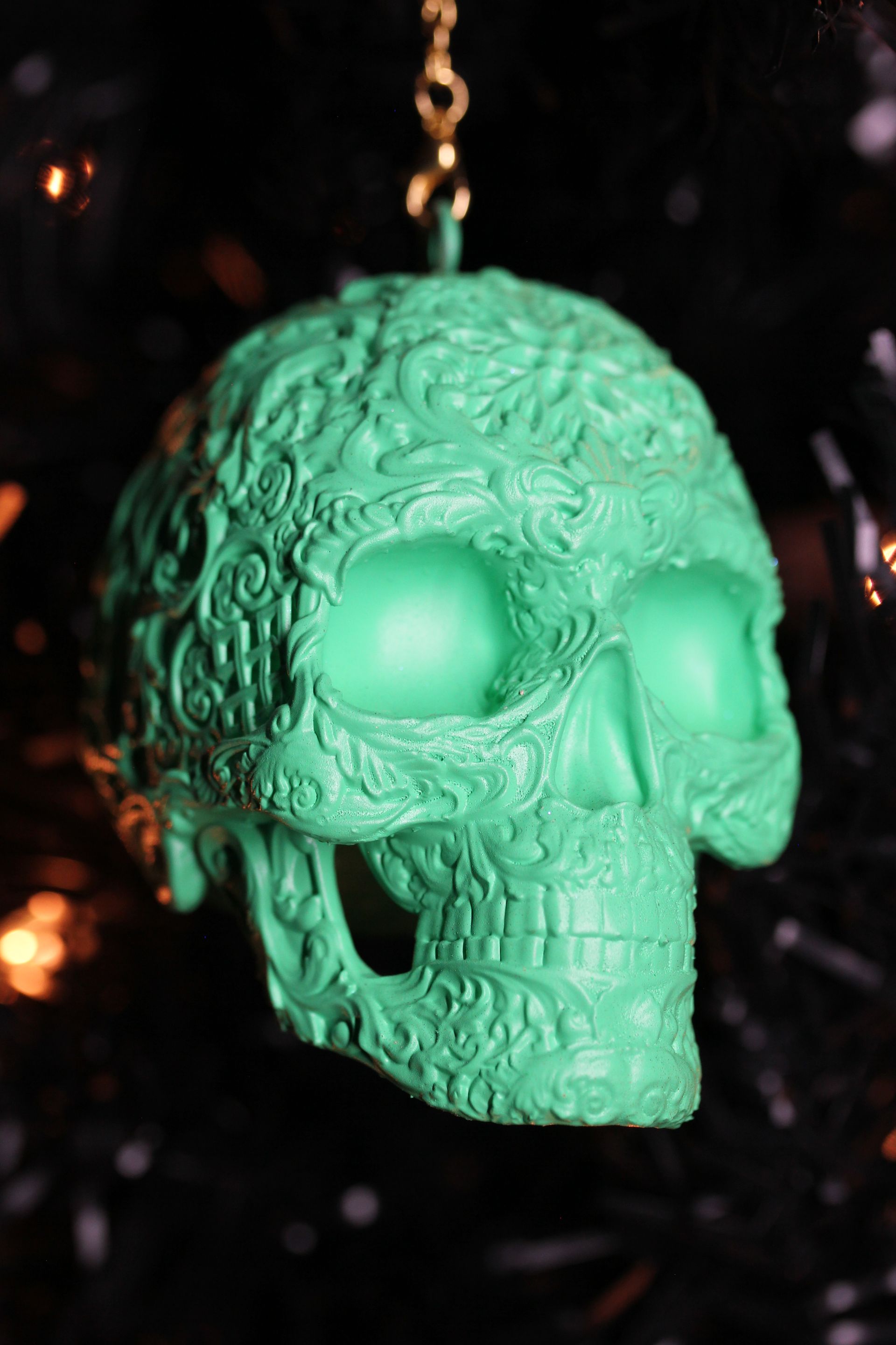 Ornate Sugar Skull: Mint Green