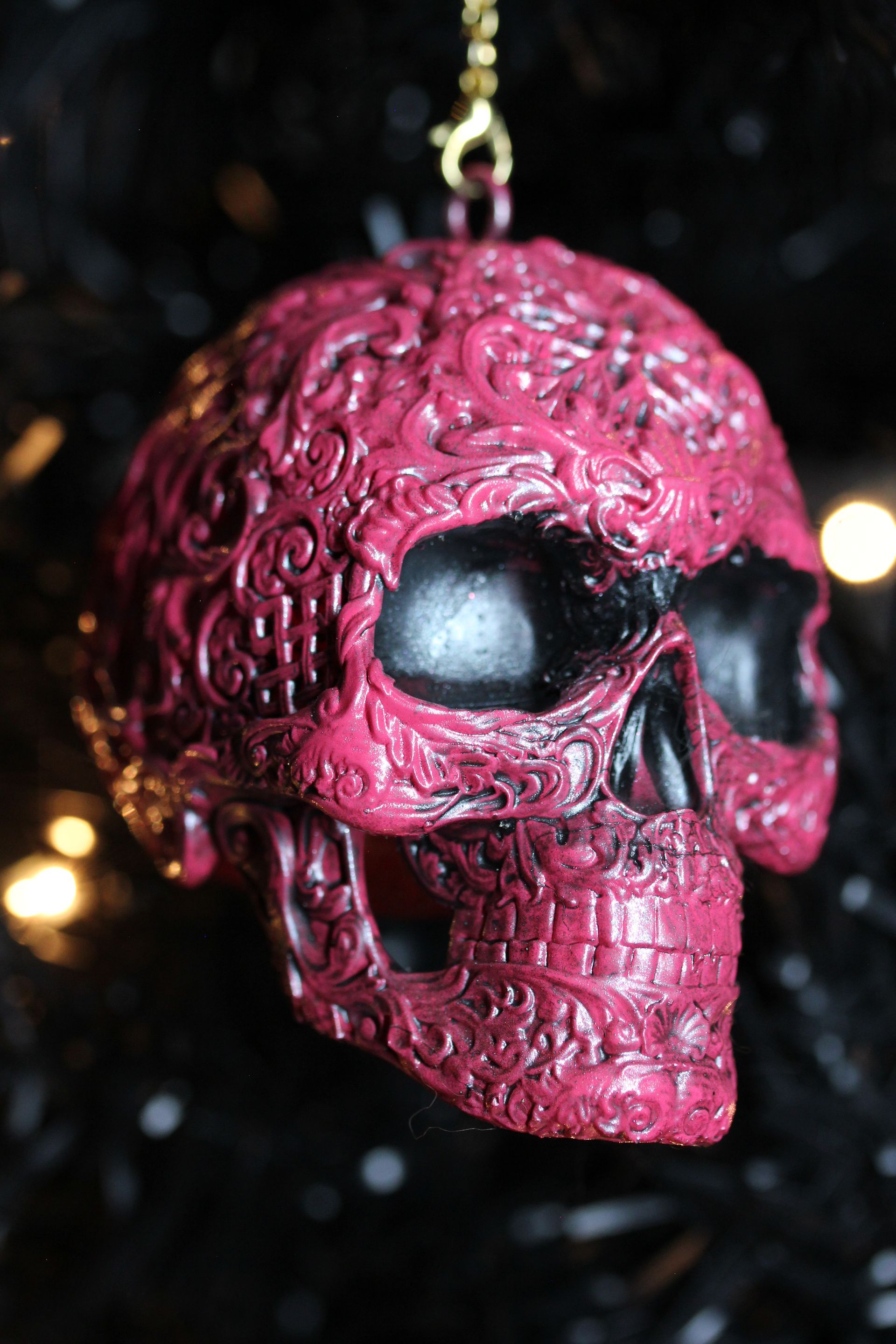 Ornate Sugar Skull: BubbleGum Pink Antique
