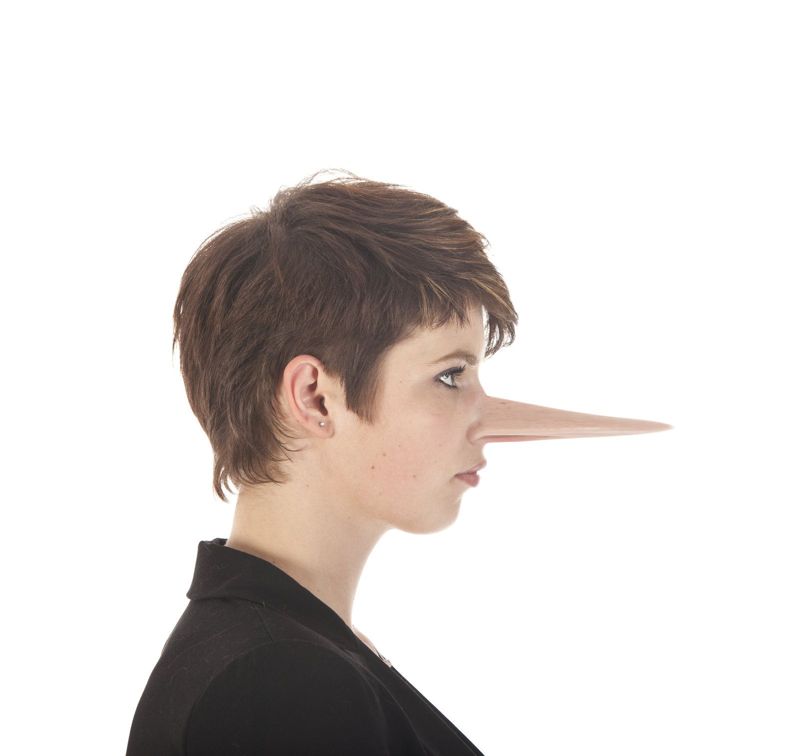 Donna con il naso da bugiarda