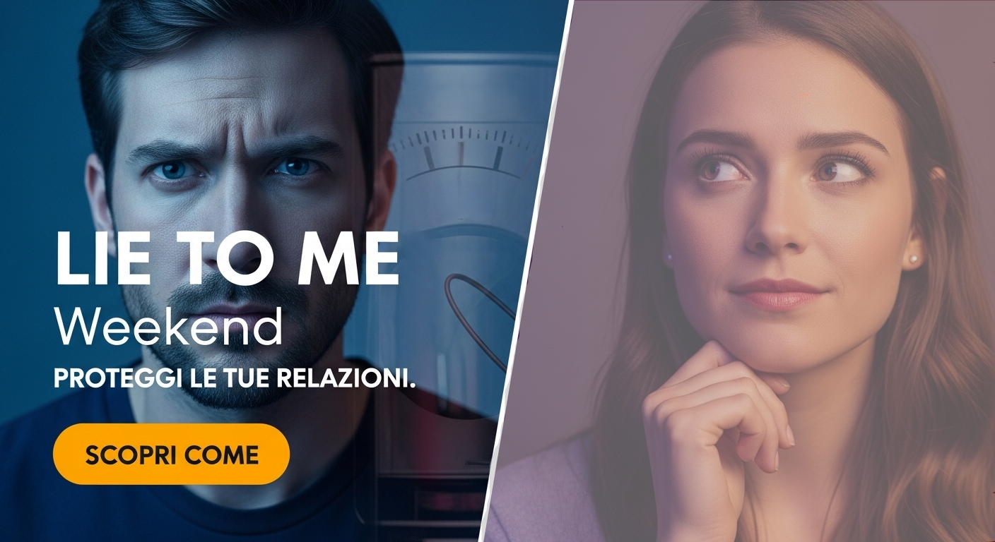 Un uomo con un'espressione preoccupata accanto a una donna che guarda di lato, messaggio