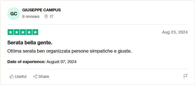 Uno screenshot di una recensione Trustpilot su vitadasingle.net