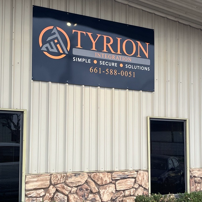 The Tyrion Integration company sign posted on the building at 7005 Downing Ave. Bakersfield, CA