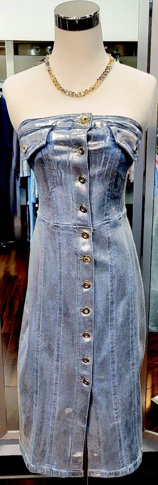 trendy denim dress at Next in Glam Naperville, IL