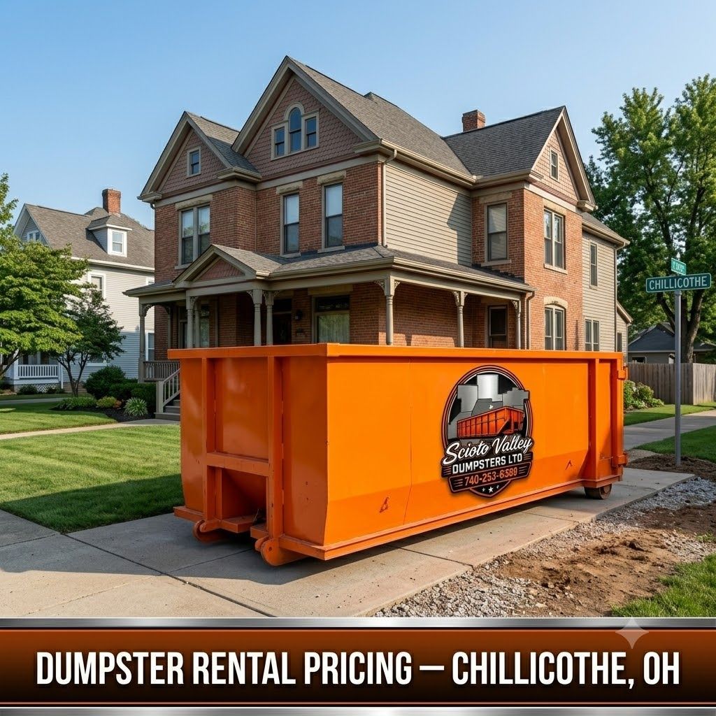 Dumpster rental pricing guide for Chillicothe Ohio — Scioto Valley Dumpsters roll-off containers