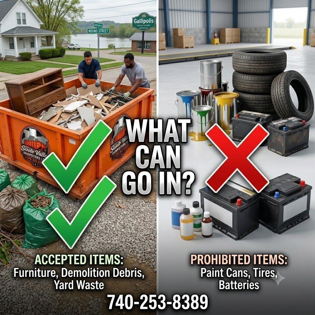 What can you throw in a roll-off dumpster — accepted and prohibited items guide 
