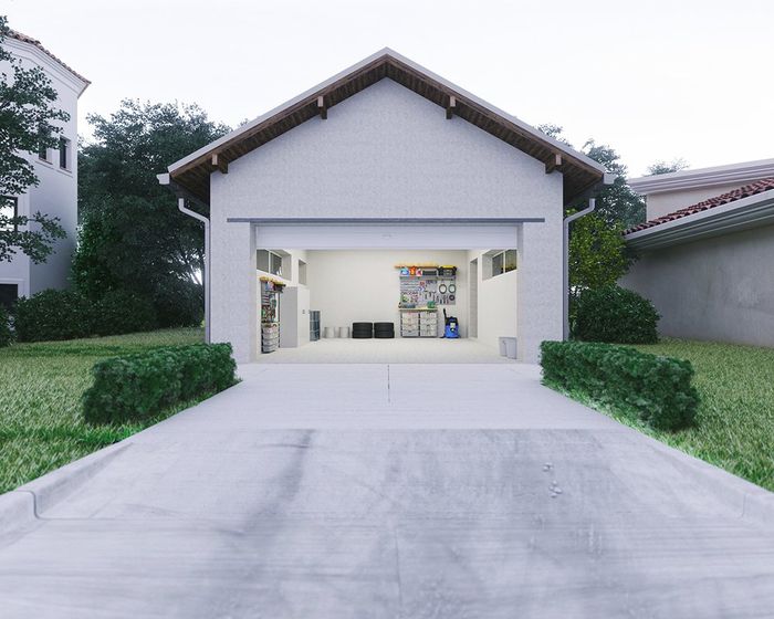 Open Garage With Concrete Driveway | Mahomet, IL | Colonial Concrete